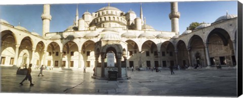 Framed Courtyard of Blue Mosque in Istanbul, Turkey Print