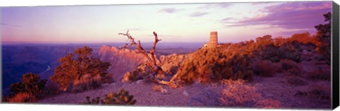 Framed Rock formations with a river, Desert View Watchtower, Desert Point, Grand Canyon National Park, Arizona Print