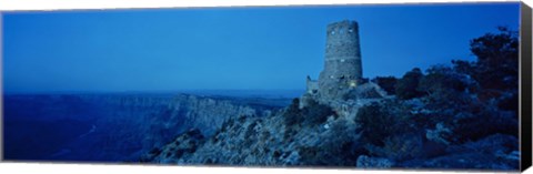 Framed Desert View Watchtower in Blue, Desert Point, Grand Canyon National Park, Arizona Print