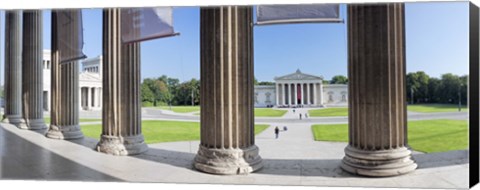 Framed View from Staatliche Antikensammlung to the Propylaeen and Glyptothek, Koenigsplatz, Munich, Bavaria, Germany Print