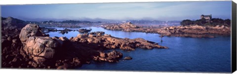 Framed Ploumanac&#39;h Harbour, Cote de Granit Rose, Ploumanach, Perros-Guirec, Cotes-D&#39;Armor, Brittany, France Print