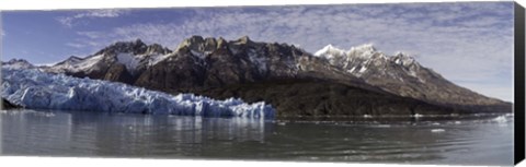 Framed Lago Grey and Grey Glacier with Paine Massif, Torres Del Paine National Park, Magallanes Region, Patagonia, Chile Print