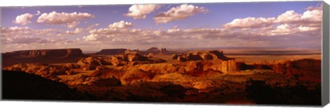 Framed Monument Valley Under Cloudy Sky Print