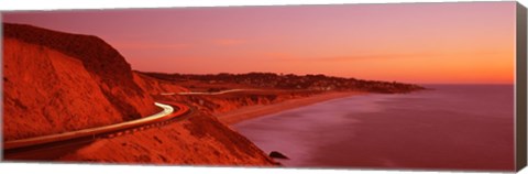 Framed Pacific Coast Highway At Sunset, California, USA Print