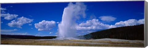 Framed Old Faithful, Yellowstone National Park, Wyoming, USA Print