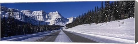 Framed Canada, Alberta, Banff National Park, road, winter Print