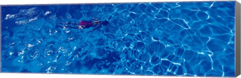 Framed Woman in swimming pool Print