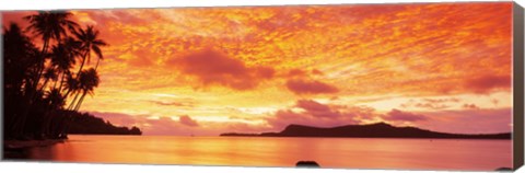 Framed Sunset, Huahine Island, Tahiti Print