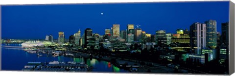 Framed Evening skyline Vancouver British Columbia Canada Print