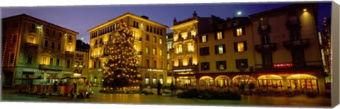 Framed Low Angle View Of Buildings, Piazza Della Riforma, Lugano, Switzerland Print