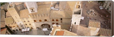 Framed High angle view of houses, San Gimignano, Tuscany, Italy Print