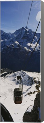 Framed High angle view of an overhead cable car, Jungfrau, Bernese Oberland, Swiss Alps, Switzerland Print