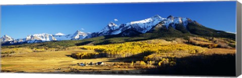 Framed USA, Colorado, Ridgeway, Last Dollar Ranch, autumn Print