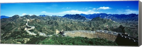 Framed Fortified wall on a mountain, Great Wall Of China, Beijing, China Print