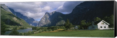 Framed House on a Mountainside, Marstein, Norway Print