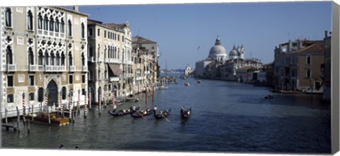 Framed Gondolas in a canal, Grand Canal, Venice, Veneto, Italy Print