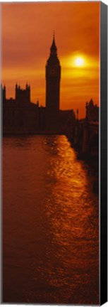 Framed Big Ben at Sunset, House of Parliament, London, England Print