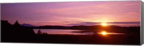 Framed Germany , Forggen Lake, sunset Print