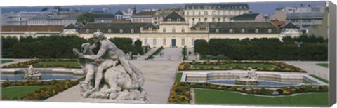 Framed Garden in front of a palace, Belvedere Gardens, Vienna, Austria Print