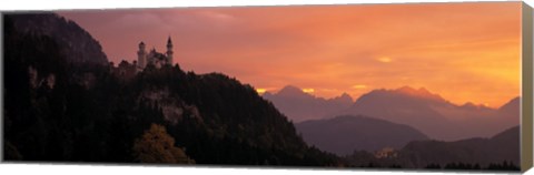 Framed Neuschwanstein Palace at dusk, Bavaria Germany Print