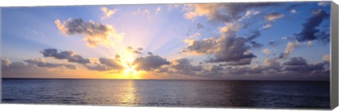 Framed Sunset 7 Mile Beach Cayman Islands Caribbean Print