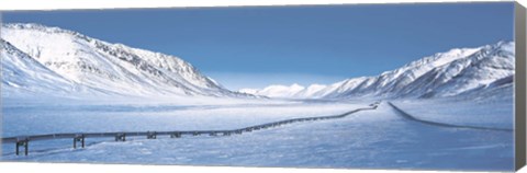 Framed Alaska Pipeline, Brooks Range, Alaska Print
