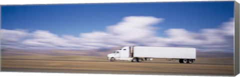 Framed Truck on the road, Interstate 70, Green River, Utah Print