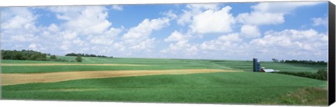 Framed Barn In A Field, Wisconsin, USA Print