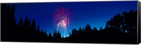 Framed Fireworks, Canada Day, Banff National Park, Alberta, Canada Print