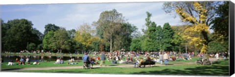 Framed People Relaxing In The Park, Vondel Park, Amsterdam, Netherlands Print