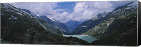 Framed High angle view of a lake surrounded by mountains, Grimsel Pass, Switzerland Print