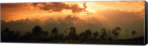 Framed Dawn Teton Range Grand Teton National Park WY USA Print