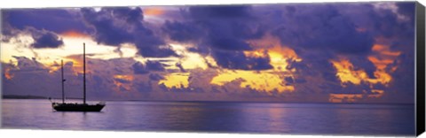 Framed Sunset Moorea French Polynesia Print