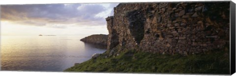 Framed Castle at the waterfront, Duntulm Castle, Isle Of Skye, Scotland Print