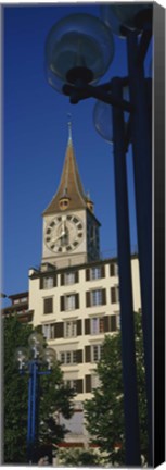 Framed Low angle view of a clock tower, Zurich, Canton Of Zurich, Switzerland Print