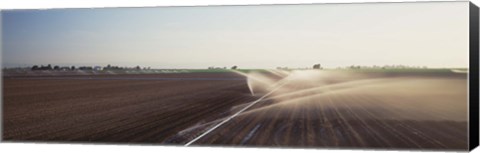 Framed USA, California, Central Valley, Irrigation in the field Print