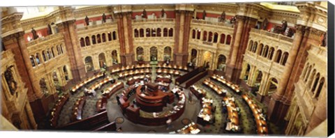 Framed High angle view of a library reading room, Library of Congress, Washington DC, USA Print