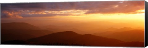 Framed Sunset Over Great Smoky Mountains, North Carolina Print