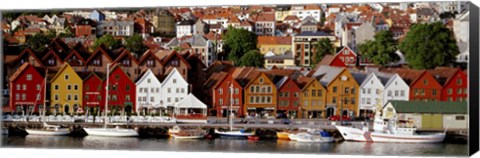 Framed Harbor in Bergen, Norway Print