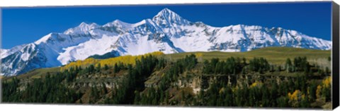 Framed Snowcapped mountains on a landscape, Wilson Peak in autum, San Juan Mountains, near Telluride, Colorado Print