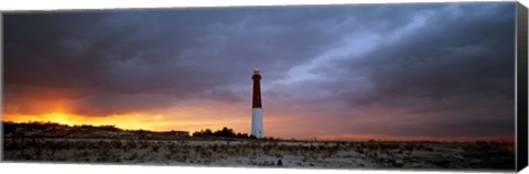 Framed Sunset, Barnegat Lighthouse State Park, New Jersey, USA Print