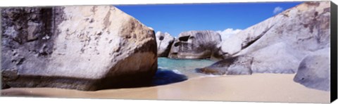 Framed Rocks On The Beach, Virgin Gorda, British Virgin Islands, Print