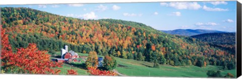 Framed Hillside Acres Farm, Barnet, Vermont, USA Print