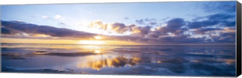 Framed Sunrise On Beach, North Sea, Germany Print