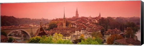 Framed Dusk Bern Switzerland Print