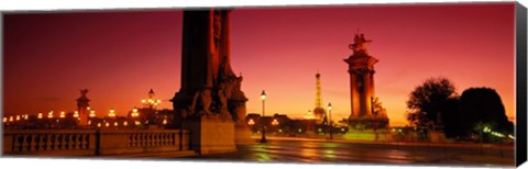 Framed France, Paris, Pont Alexandre III at dusk Print