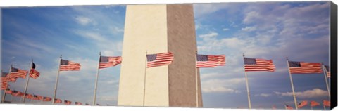 Framed Washington Monument Washington and flags DC Print