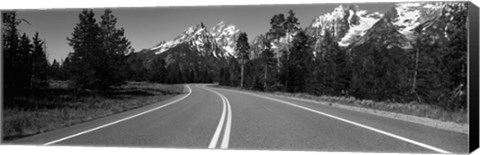 Framed Road Winding Through Teton Range, Grand Teton National Park, Wyoming, USA Print