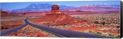 Framed Fork In Road, Red Rocks, Red Rock Country, Utah, USA Print