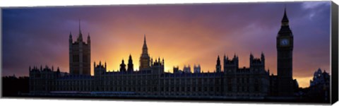 Framed Sunset Houses of Parliament &amp; Big Ben London England Print